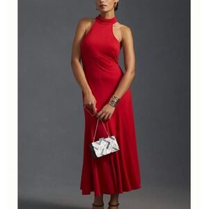 Anthropologie Crimson Halter Midi Dress
